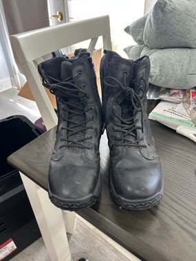 Black Tactical Lace-Up Boots